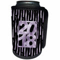 3dRose Beverly Turner Graduation Design - 2018 on Lavender and Black Color, Graduation Tassels - Can Cooler Bottle Wrap (cc_280532)