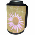 3dRose Patricia Sanders Flowers - Vintage Choose Happiness Inspiration - Can Cooler Bottle Wrap (cc_28054)