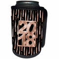 3dRose Beverly Turner Graduation Design - 2018 on Peach and Black Color, Graduation Tassels - Can Cooler Bottle Wrap (cc_280541)