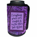 3dRose Beverly Turner Graduation Design - Purple, Everything you ever wanted to do is on the other side of fear - Can Cooler Bottle Wrap (cc_280545)