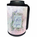 3dRose Beverly Turner Mothers Day Design - If I know what love is it is because of you, Lavender Flowers, Frame - Can Cooler Bottle Wrap (cc_280558)
