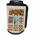 3dRose Beverly Turner Ramadan Design - Happy Norooz, Persian Design Frame Gold Fish, Plant, Bubbles, Colorful - Can Cooler Bottle Wrap (cc_280574)