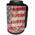 3dRose Patricia Sanders Creations - American Flag Heart - Can Cooler Bottle Wrap (cc_28060)