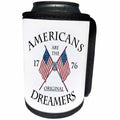 3dRose TNMGraphics Politics - Two Crossed USA Flags Americans are Original Dreamers - Can Cooler Bottle Wrap (cc_280616)