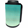 3dRose PS Glam - Image of Mint Green Gold Stripe Arrows - Can Cooler Bottle Wrap (cc_280734)