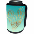 3dRose PS Inspiration - Image of Mint Green Gold Inspirational Words Heart - Can Cooler Bottle Wrap (cc_280736)