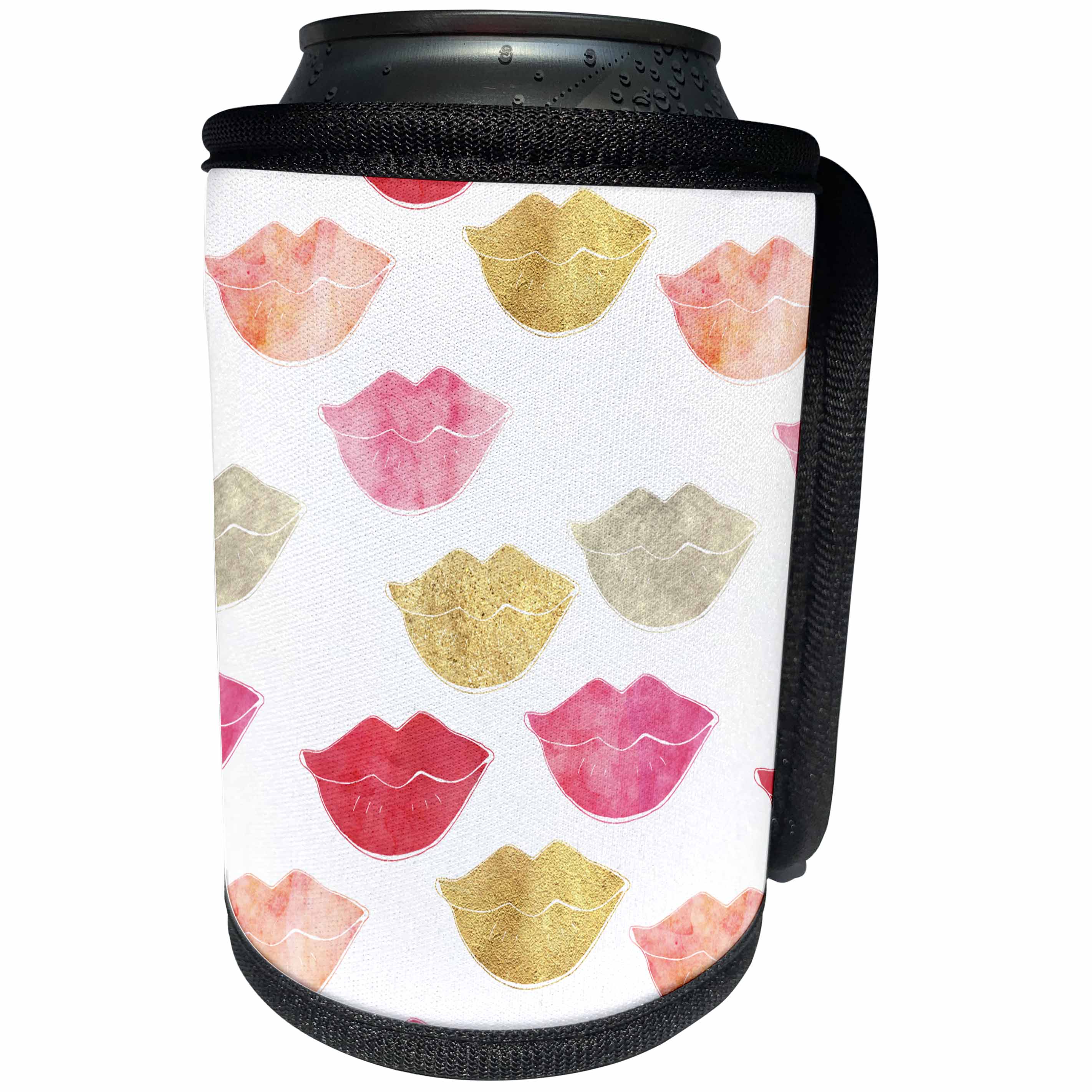 3dRose PS Glam - Glam Lips - Can Cooler Bottle Wrap (cc_280742)