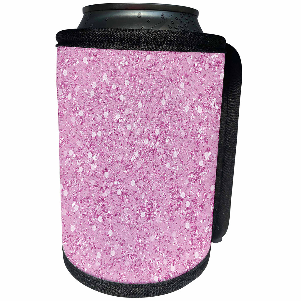 3dRose PS Chic - Pink Sparkle Confetti Bokeh - Can Cooler Bottle Wrap (cc_280758)