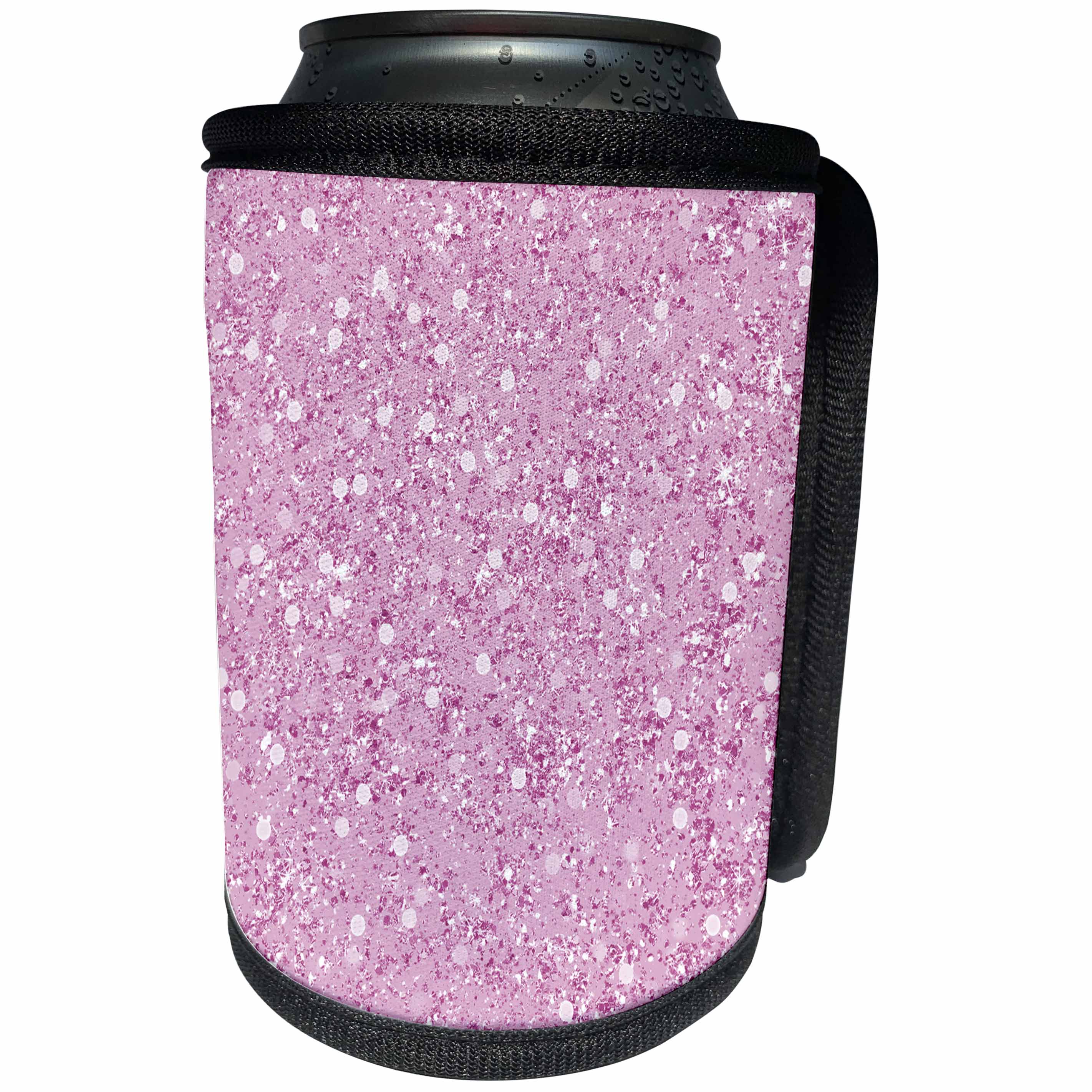 3dRose PS Chic - Pink Sparkle Confetti Bokeh - Can Cooler Bottle Wrap (cc_280758)