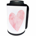3dRose PS Inspiration - Pretty Blush Pink Watercolor Heart - Can Cooler Bottle Wrap (cc_280772)