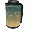 3dRose PS Stars - Image of Green Gold Stars Bokeh Confetti - Can Cooler Bottle Wrap (cc_280774)