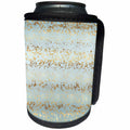 3dRose PS Glam - Image of Gold Aqua Glitz Sparkle Stars Confetti - Can Cooler Bottle Wrap (cc_280780)