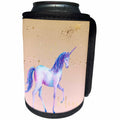 3dRose PS Animals - Image of Peach Gold Stars Believe Unicorn - Can Cooler Bottle Wrap (cc_280781)