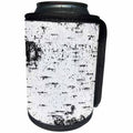 3dRose Alexis Photography - Texture Wood - Birch tree bark. Black and white photograph - Can Cooler Bottle Wrap (cc_280794)