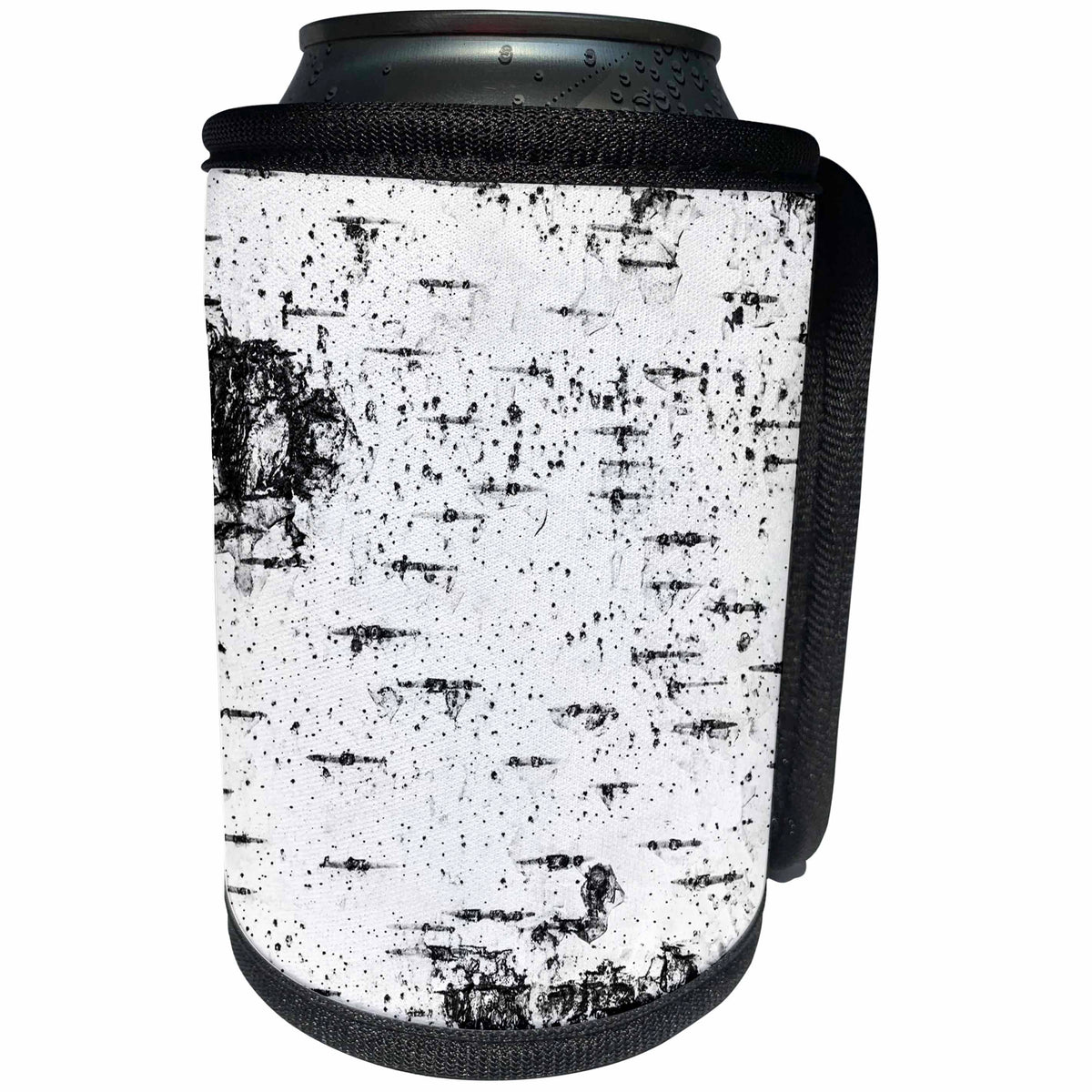 3dRose Alexis Photography - Texture Wood - Birch tree bark. Black and white photograph - Can Cooler Bottle Wrap (cc_280794)