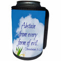 3dRose Alexis Design - Quotes Religion - Bible quotes - Abstain from every form of evil. White cloud, tulips - Can Cooler Bottle Wrap (cc_280806)