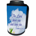 3dRose Alexis Design - Quotes Religion - Bible quotes - The Lord bless you. White cloud, tulips - Can Cooler Bottle Wrap (cc_280808)