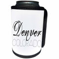 3dRose Alexis Design - American Cities - American Cities - Denver Colorado black text on white - Can Cooler Bottle Wrap (cc_280820)