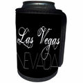 3dRose Alexis Design - American Cities - American Cities - Las Vegas Nevada white text on black - Can Cooler Bottle Wrap (cc_280828)