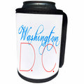 3dRose Alexis Design - American Cities - American Cities - Washington D.C. red and blue on white - Can Cooler Bottle Wrap (cc_280830)
