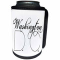 3dRose Alexis Design - American Cities - American Cities - Washington D.C. black text on white - Can Cooler Bottle Wrap (cc_280832)