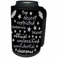 3dRose Alexis Design - Typography - Levels of classified information funny shades of grey text on black - Can Cooler Bottle Wrap (cc_280835)