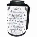 3dRose Alexis Design - Typography - Positive words. Funny and elegant shades of grey text on white - Can Cooler Bottle Wrap (cc_280848)