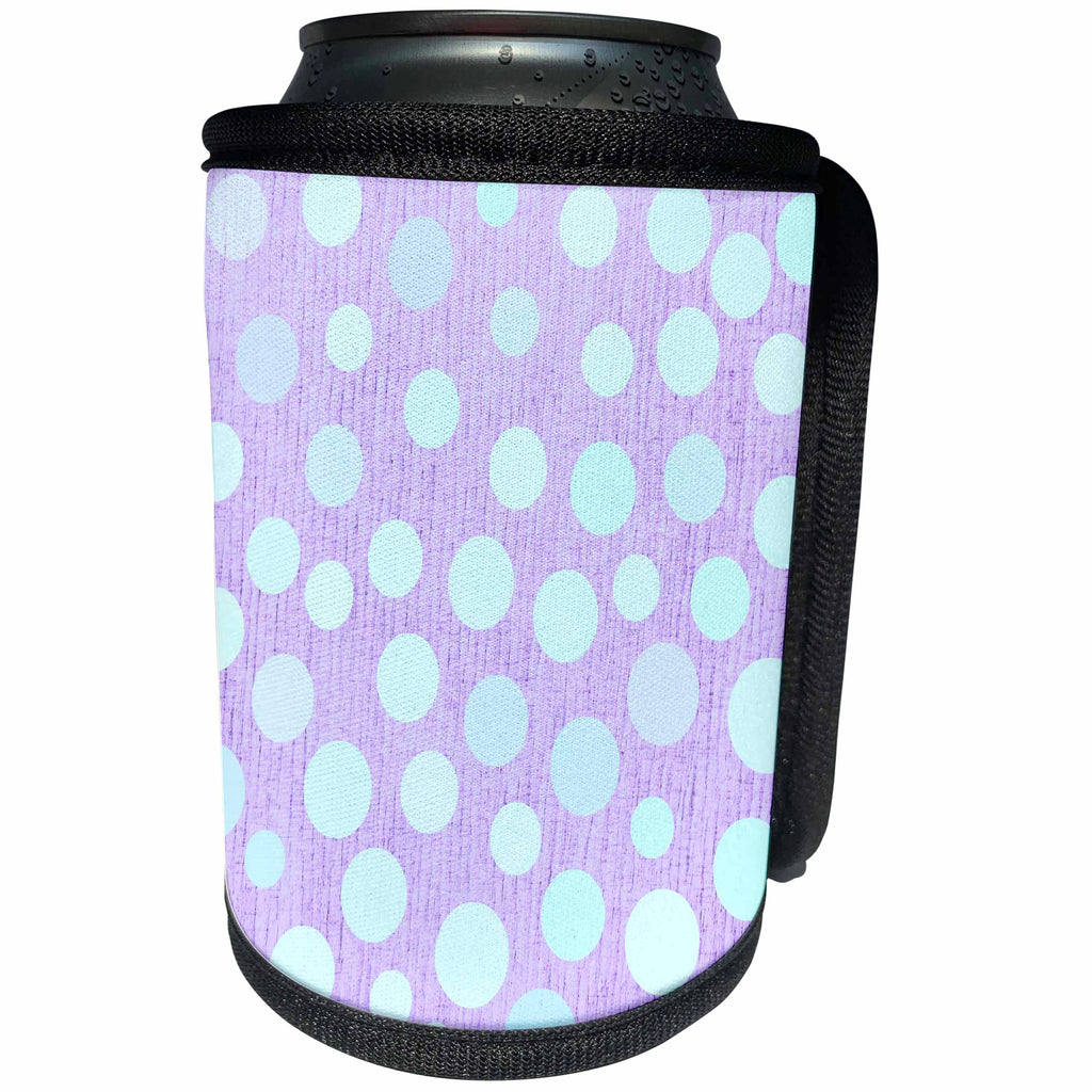 3dRose Patricia Sanders Creations - Purple and Blue Dots - Can Cooler Bottle Wrap (cc_28086)