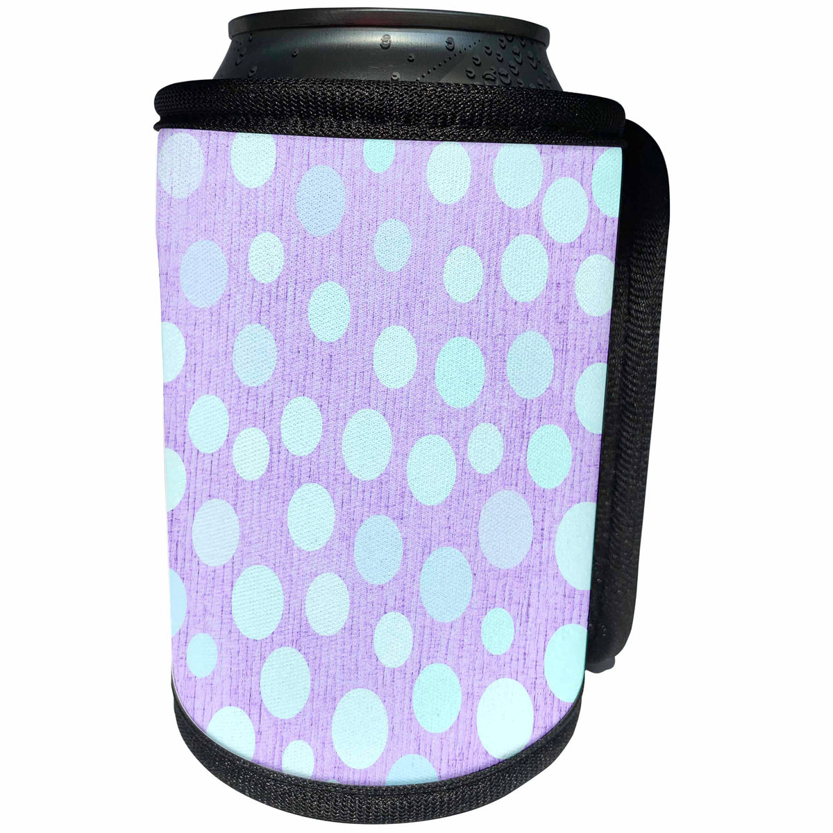 3dRose Patricia Sanders Creations - Purple and Blue Dots - Can Cooler Bottle Wrap (cc_28086)