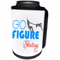 3dRose Alexis Design - Sport Winter - Go Figure Skating decorative text, dancing couple of skaters on white - Can Cooler Bottle Wrap (cc_280880)