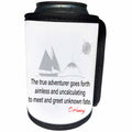 3dRose Alexis Design - Quotes O.Henry - Funny O.Henry quote. A true adventurer goes forth. On white - Can Cooler Bottle Wrap (cc_280994)