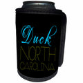 3dRose Alexis Design - American Beaches - American Beaches - Duck, North Carolina, blue, yellow on black - Can Cooler Bottle Wrap (cc_281015)