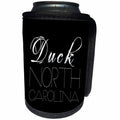 3dRose Alexis Design - American Beaches - American Beaches - Duck, North Carolina, white on black - Can Cooler Bottle Wrap (cc_281016)