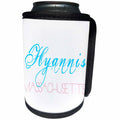 3dRose Alexis Design - American Beaches - American Beaches - Hyannis, Massachusetts, blue, red on white - Can Cooler Bottle Wrap (cc_281018)