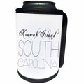 3dRose Alexis Design - American Beaches - American Beaches - Kiawah Island, South Carolina, black on white - Can Cooler Bottle Wrap (cc_281021)