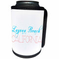 3dRose Alexis Design - American Beaches - American Beaches - Laguna Beach, California, blue, red on white - Can Cooler Bottle Wrap (cc_281026)