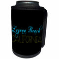 3dRose Alexis Design - American Beaches - American Beaches - Laguna Beach, California, blue, yellow, black - Can Cooler Bottle Wrap (cc_281027)
