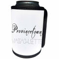 3dRose Alexis Design - American Beaches - American Beaches - Provincetown, Massachusetts, black on white - Can Cooler Bottle Wrap (cc_281029)