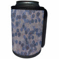 3dRose Patricia Sanders Creations - Blue and Brown Dots - Can Cooler Bottle Wrap (cc_28104)