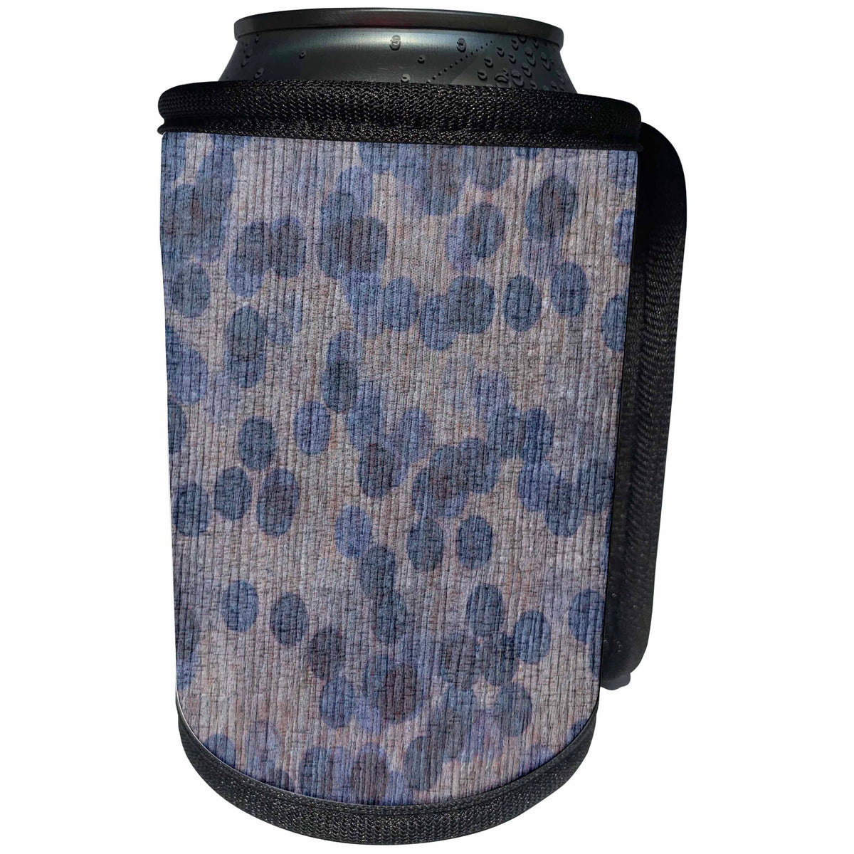 3dRose Patricia Sanders Creations - Blue and Brown Dots - Can Cooler Bottle Wrap (cc_28104)