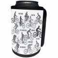 3dRose Alexis Design - Sport Bicycle - Grey color bicycle riders and motivational biking slogans on white - Can Cooler Bottle Wrap (cc_281054)
