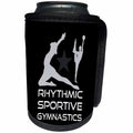 3dRose Alexis Design - Sport Gymnastics - Rhythmic Sportive Gymnastics texts, female sportsmen. White on black - Can Cooler Bottle Wrap (cc_281057)