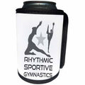 3dRose Alexis Design - Sport Gymnastics - Rhythmic Sportive Gymnastics texts, female sportsmen. Black on white - Can Cooler Bottle Wrap (cc_281058)