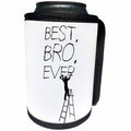 3dRose Alexis Design - Funny Worker - Man worker stands on a ladder, chisels the text Best. Bro. Ever. - Can Cooler Bottle Wrap (cc_281059)