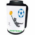 3dRose Alexis Design - Sport Soccer - Football, soccer. Goalkeeper, sun, green text Football Color on white - Can Cooler Bottle Wrap (cc_281064)