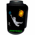 3dRose Alexis Design - Sport Soccer - Football, soccer. Goalkeeper, blue ball. Sign Football. Color, black - Can Cooler Bottle Wrap (cc_281075)