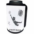 3dRose Alexis Design - Sport Soccer - Football, soccer. Goalkeeper catches ball. Sign Football. Grey, white - Can Cooler Bottle Wrap (cc_281078)