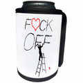 3dRose Alexis Design - Funny Worker - Man worker chisels the text F RED HEART CK Off. Adult humor - Can Cooler Bottle Wrap (cc_281079)