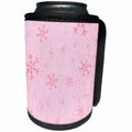 3dRose Patricia Sanders Creations - Pink Snowflakes - Can Cooler Bottle Wrap (cc_28109)
