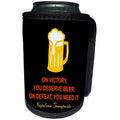 3dRose Alexis Design - Quotes Beer - Napoleon Bonaparte quote On victory you deserve beer on black - Can Cooler Bottle Wrap (cc_281094)